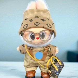 Luxury Style Outfit Set for Labubu –Overalls & Mini Purse + Shoes